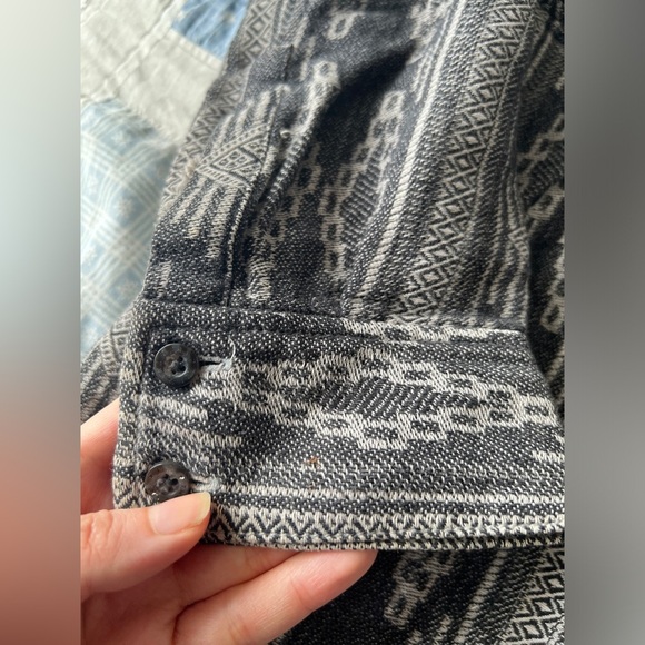 TNA 2010 Black Grey Boho Bohemian Western Country Button Up Womens Short Small - Picture 6 of 11